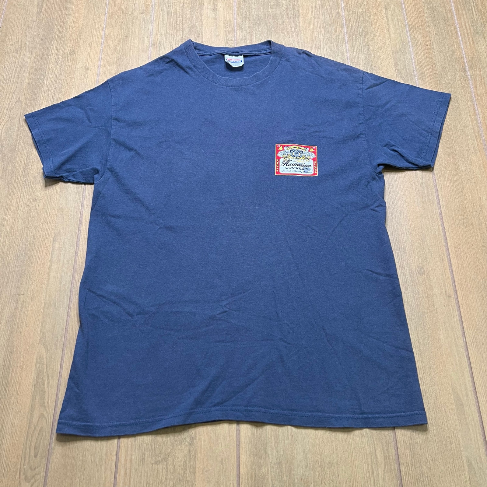 Y2k Aloha North Shore Hs Hawaiian Surfrider Blue TShirt Mens Size Large Surf